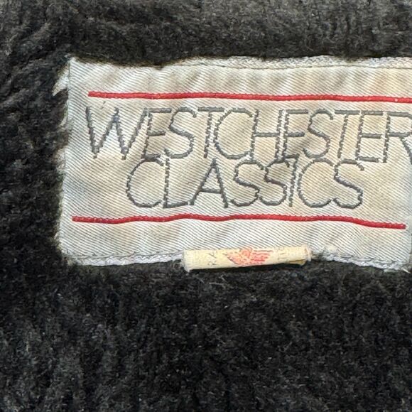 Vintage 80s Westchester Classics Men’s Herringbone Faux Fur Lined Coat Made USA - Picture 16 of 16